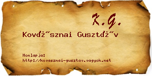 Kovásznai Gusztáv névjegykártya